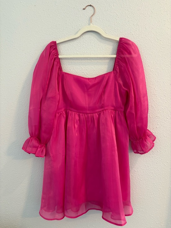 Allison & Kelly Dresses & Skirts - Women's Long Sleeve Square Neck Mini Dress - Hot Pink (size XL)